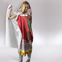 Personalized Romania Christmas Hooded Blanket Romanian Carpet The Goat Dance - Wonder Print Shop