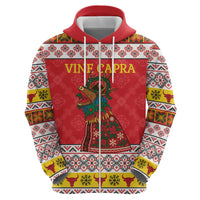 Personalized Romania Christmas Hoodie Romanian Carpet The Goat Dance - Wonder Print Shop