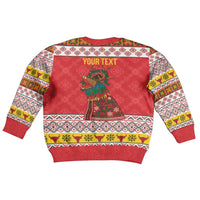 Personalized Romania Christmas Kid Ugly Christmas Sweater Romanian Carpet The Goat Dance - Wonder Print Shop