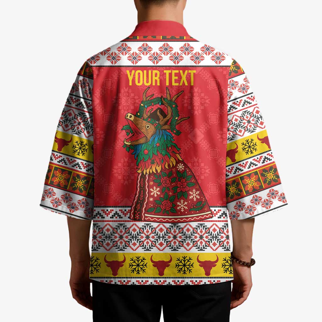 Personalized Romania Christmas Kimono Romanian Carpet The Goat Dance - Wonder Print Shop
