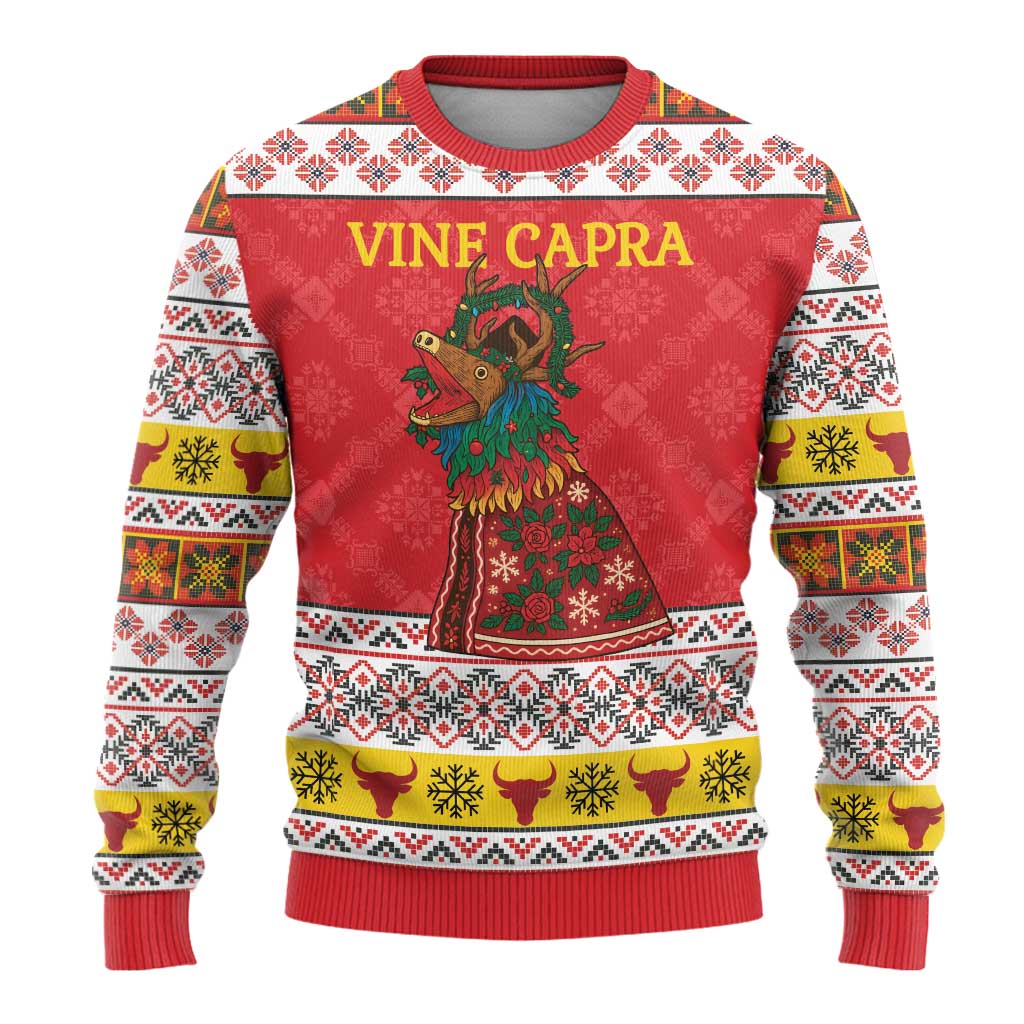 Personalized Romania Christmas Ugly Christmas Sweater Romanian Carpet The Goat Dance - Wonder Print Shop