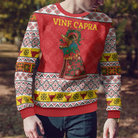 Personalized Romania Christmas Ugly Christmas Sweater Romanian Carpet The Goat Dance - Wonder Print Shop