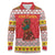 Personalized Romania Christmas Long Sleeve Polo Shirt Romanian Carpet The Goat Dance - Wonder Print Shop