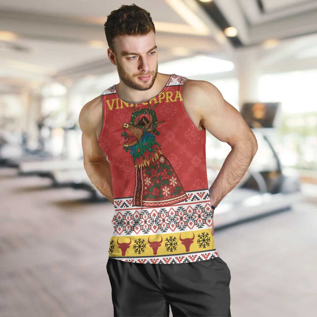 Personalized Romania Christmas Men Tank Top Romanian Carpet The Goat Dance - Wonder Print Shop