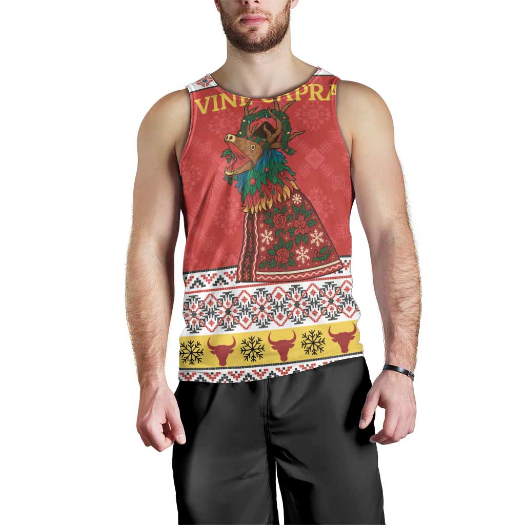 Personalized Romania Christmas Men Tank Top Romanian Carpet The Goat Dance - Wonder Print Shop