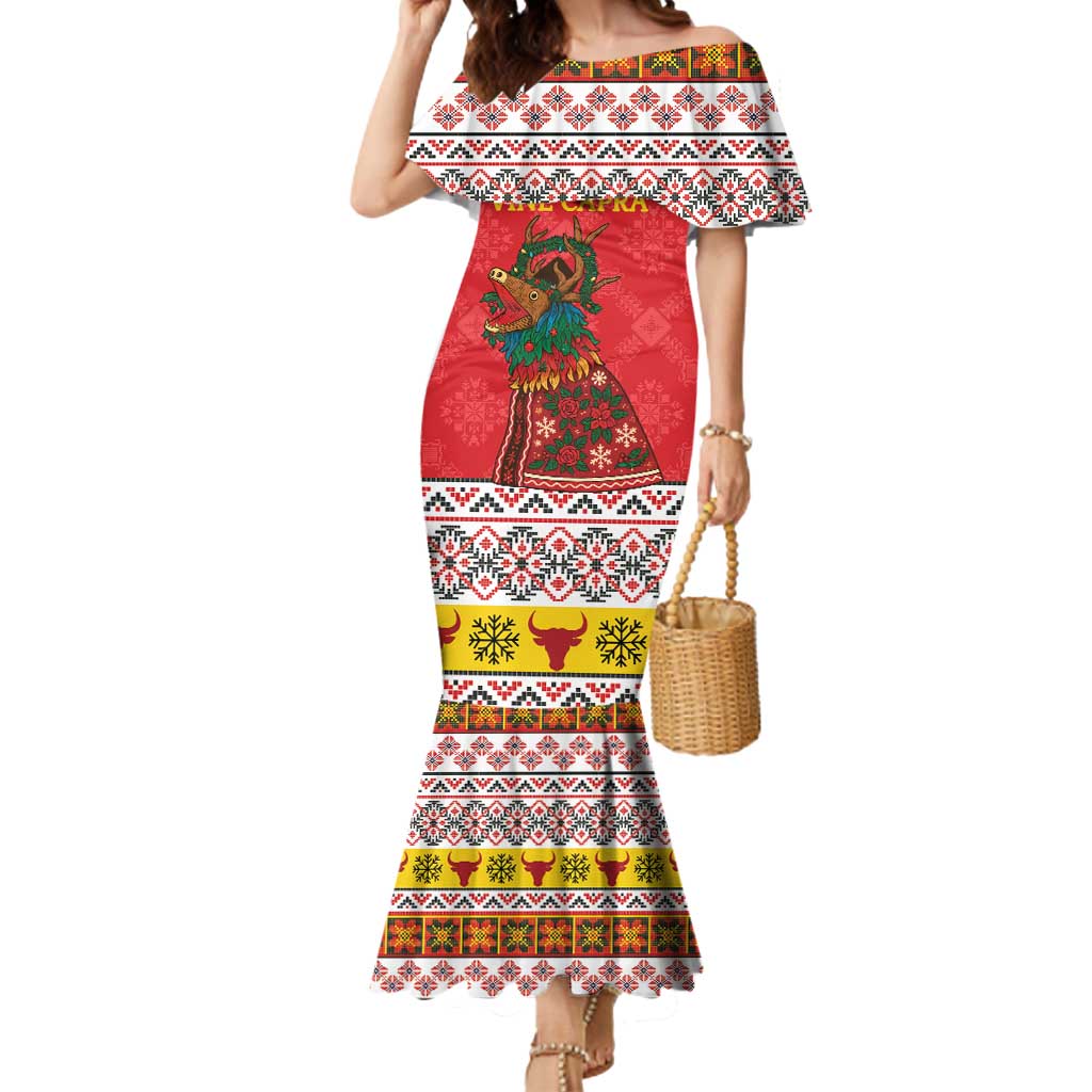 Personalized Romania Christmas Mermaid Dress Romanian Carpet The Goat Dance - Wonder Print Shop