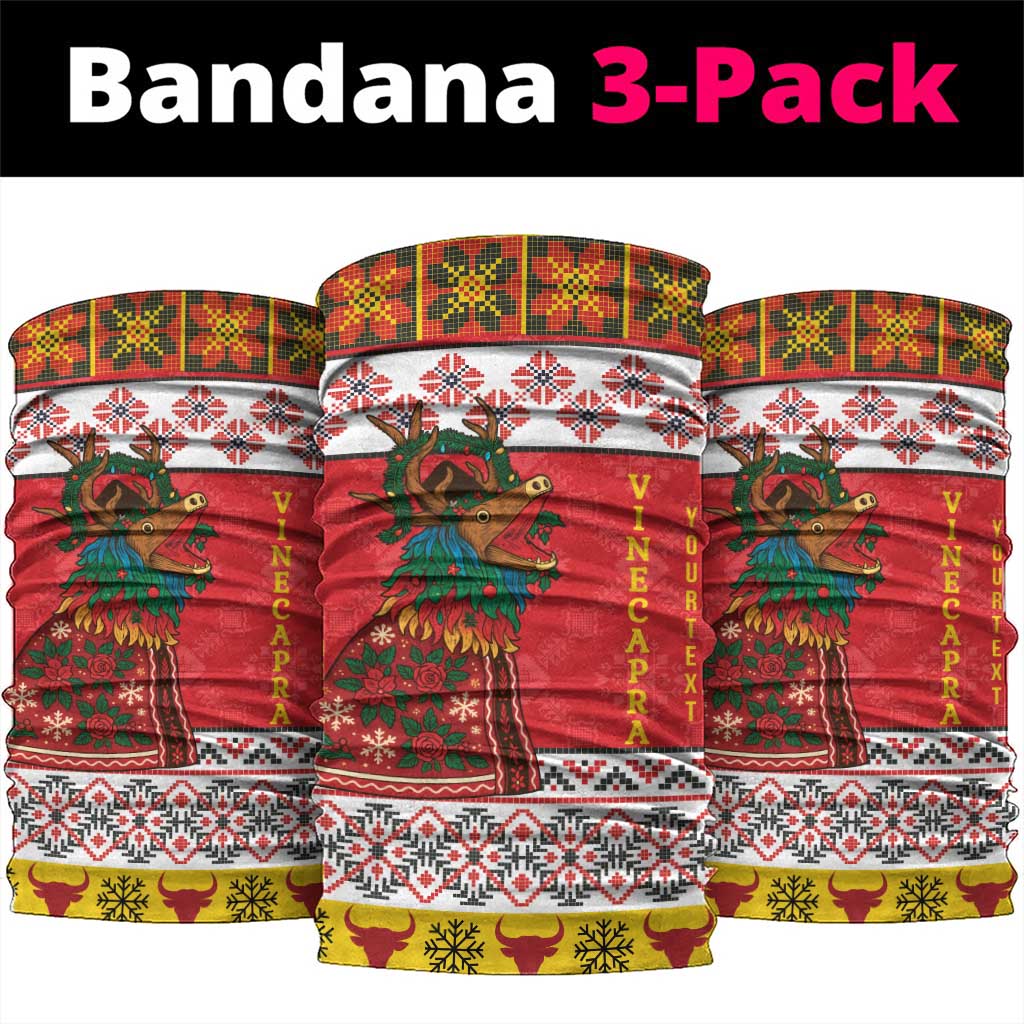 Personalized Romania Christmas Neck Gaiter Romanian Carpet The Goat Dance - Wonder Print Shop