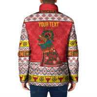 Personalized Romania Christmas Padded Jacket Romanian Carpet The Goat Dance - Wonder Print Shop