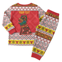 Personalized Romania Christmas Pajama Set Romanian Carpet The Goat Dance - Wonder Print Shop