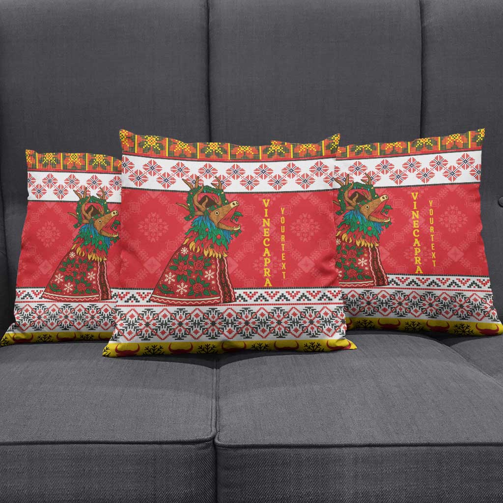 Personalized Romania Christmas Pillow Cover Romanian Carpet The Goat Dance - Wonder Print Shop