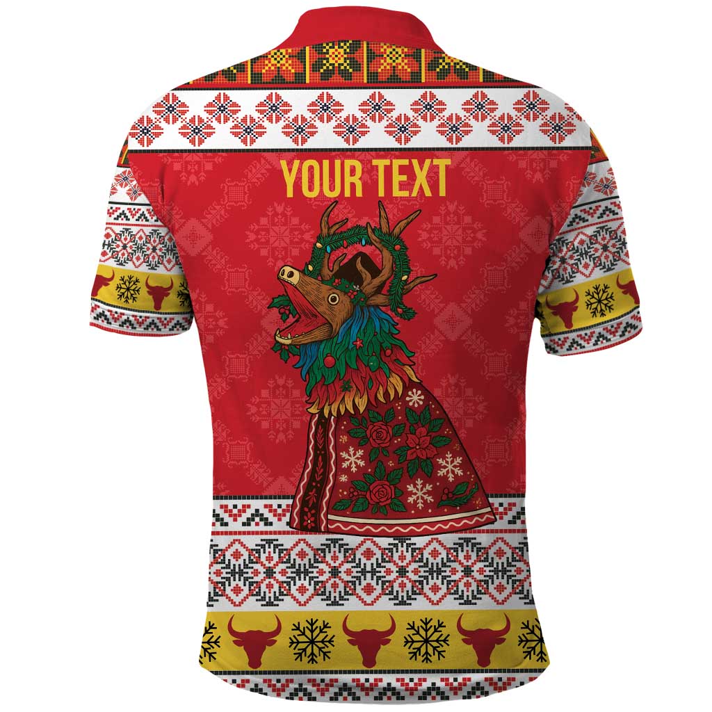 Personalized Romania Christmas Polo Shirt Romanian Carpet The Goat Dance - Wonder Print Shop