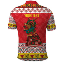 Personalized Romania Christmas Polo Shirt Romanian Carpet The Goat Dance - Wonder Print Shop