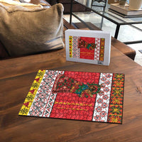 Personalized Romania Christmas Puzzle Romanian Carpet The Goat Dance - Wonder Print Shop