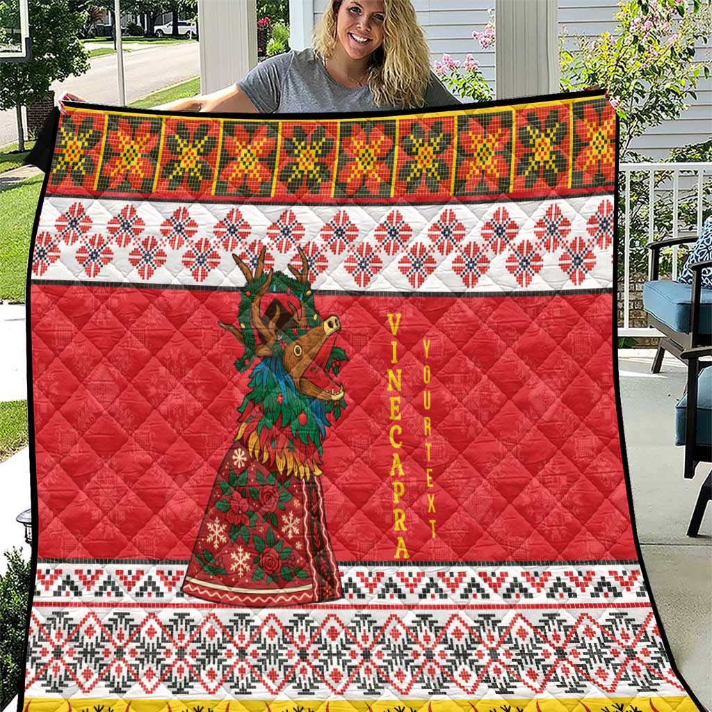 Personalized Romania Christmas Quilt Romanian Carpet The Goat Dance - Wonder Print Shop