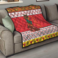 Personalized Romania Christmas Quilt Romanian Carpet The Goat Dance - Wonder Print Shop