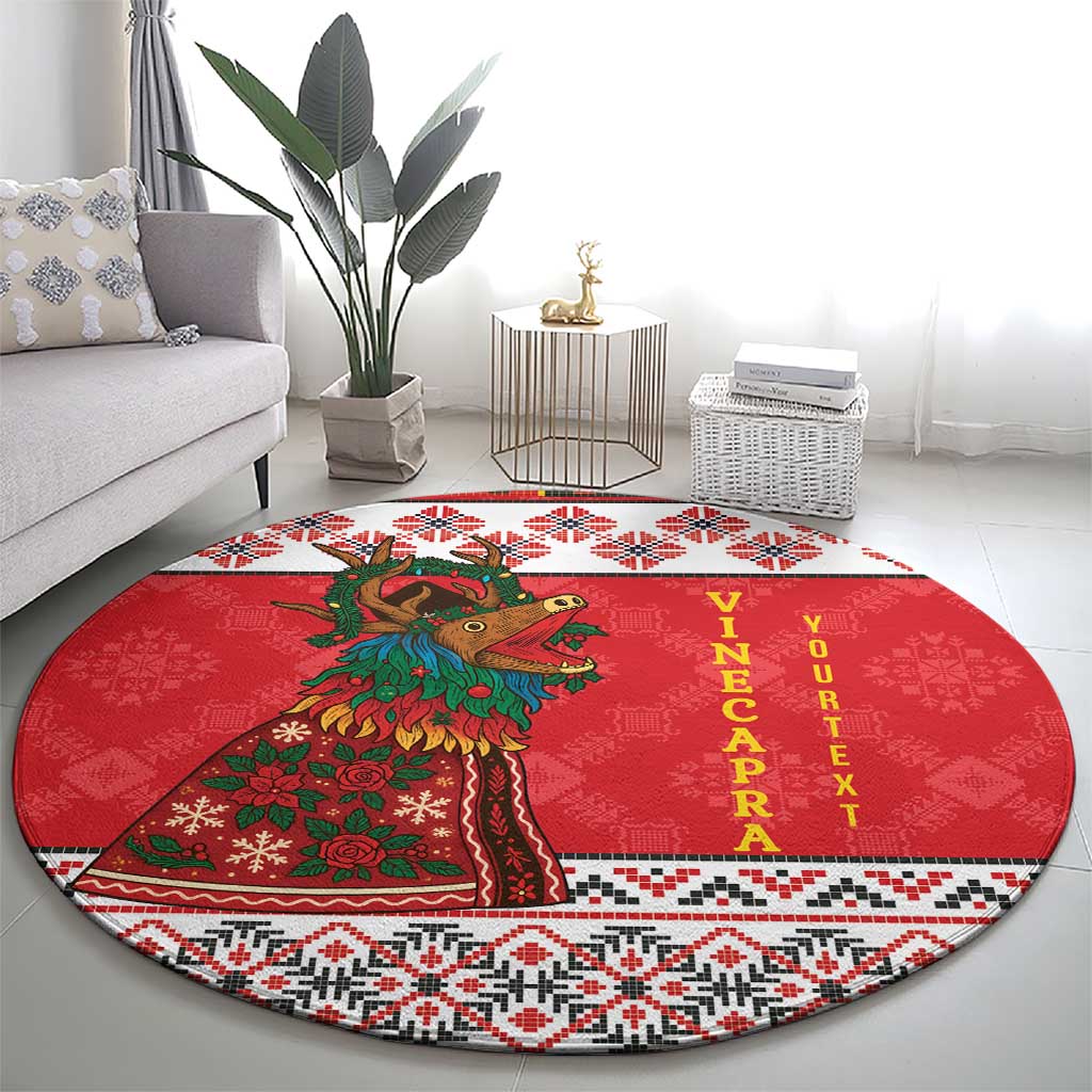 Personalized Romania Christmas Round Carpet Romanian Carpet The Goat Dance - Wonder Print Shop