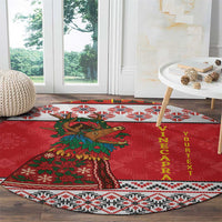 Personalized Romania Christmas Round Carpet Romanian Carpet The Goat Dance - Wonder Print Shop