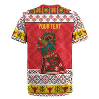 Personalized Romania Christmas Rugby Jersey Romanian Carpet The Goat Dance - Wonder Print Shop