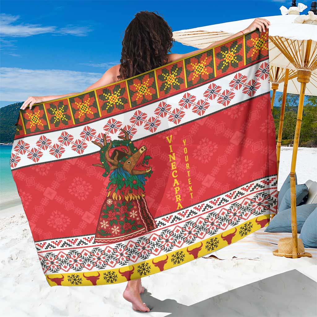 Personalized Romania Christmas Sarong Romanian Carpet The Goat Dance - Wonder Print Shop