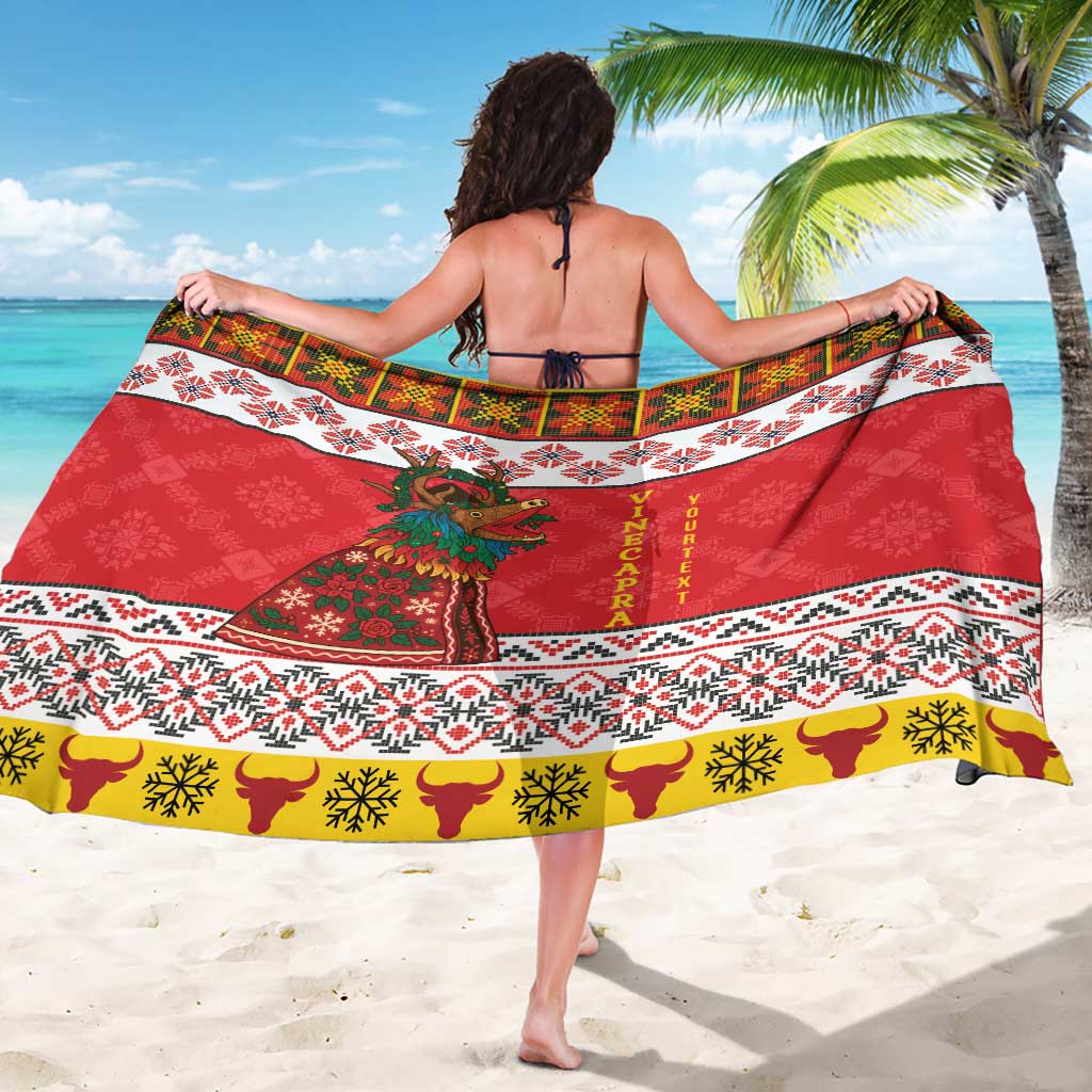 Personalized Romania Christmas Sarong Romanian Carpet The Goat Dance - Wonder Print Shop