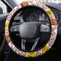 Romania Christmas Steering Wheel Cover Romanian Carpet The Goat Dance - Wonder Print Shop