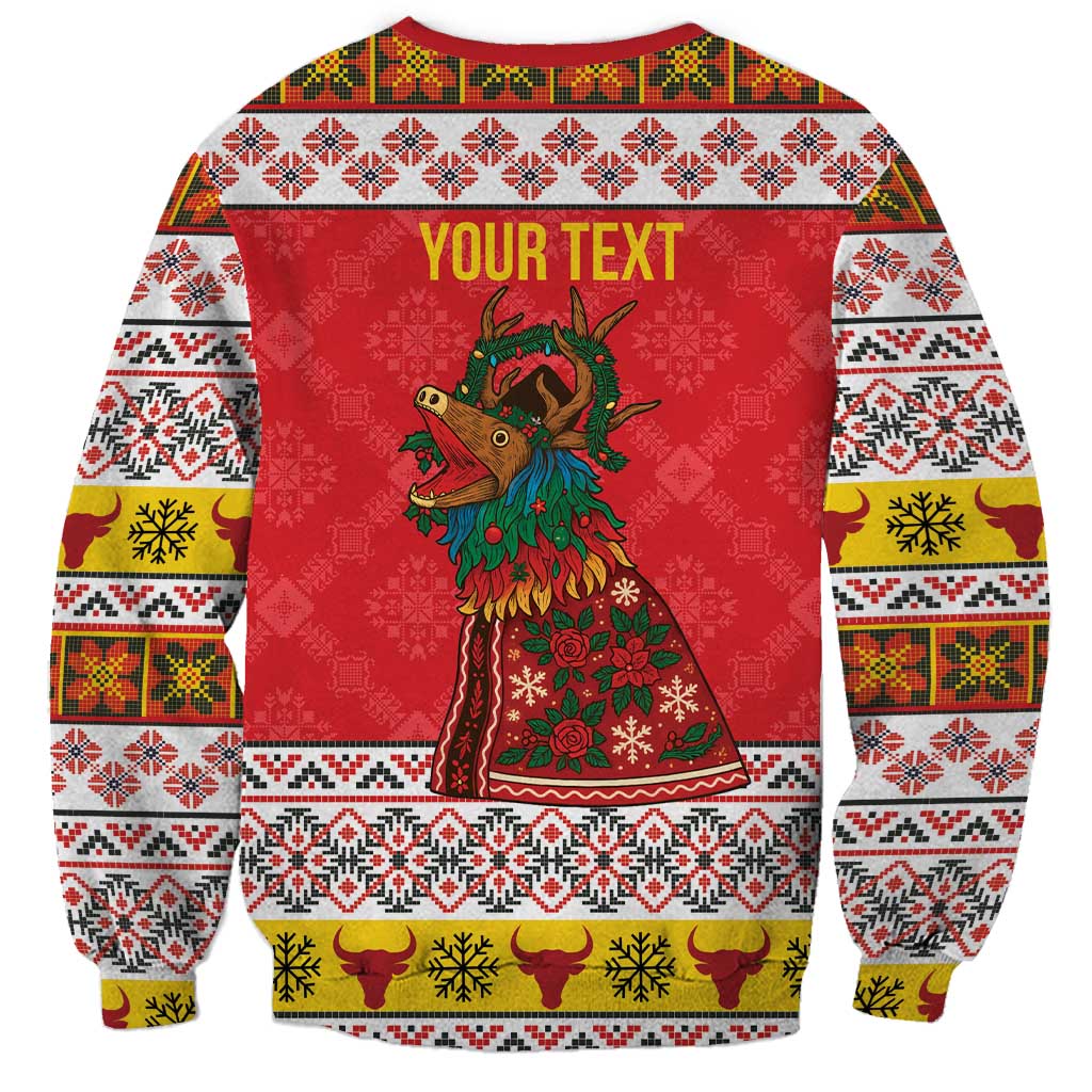 Personalized Romania Christmas Sweatshirt Romanian Carpet The Goat Dance - Wonder Print Shop