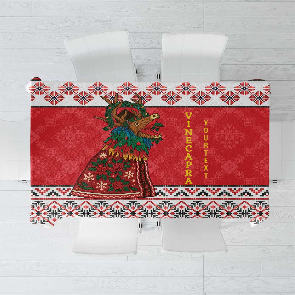 Personalized Romania Christmas Tablecloth Romanian Carpet The Goat Dance - Wonder Print Shop