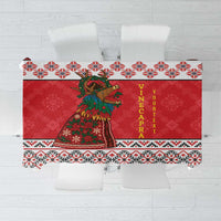 Personalized Romania Christmas Tablecloth Romanian Carpet The Goat Dance - Wonder Print Shop
