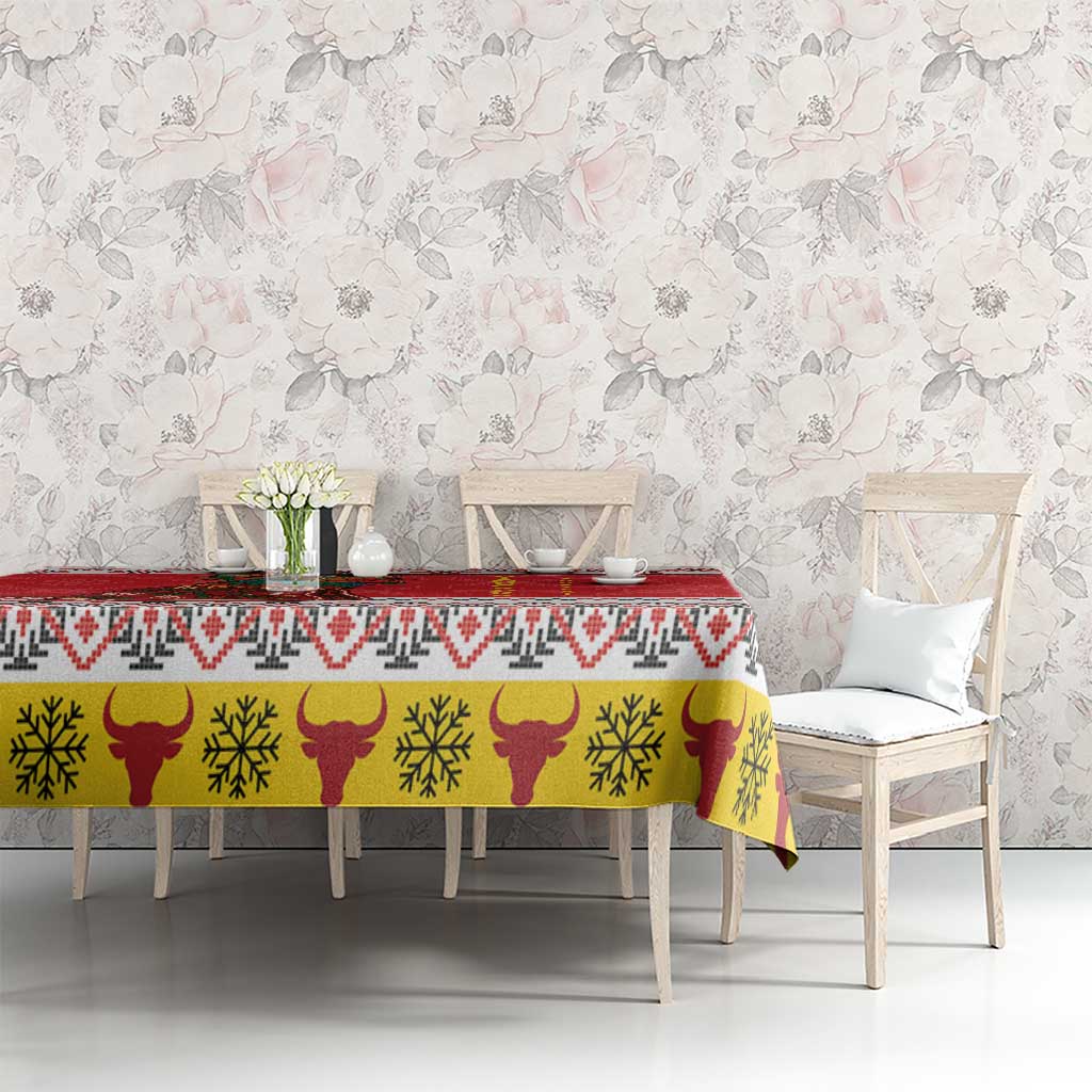 Personalized Romania Christmas Tablecloth Romanian Carpet The Goat Dance - Wonder Print Shop