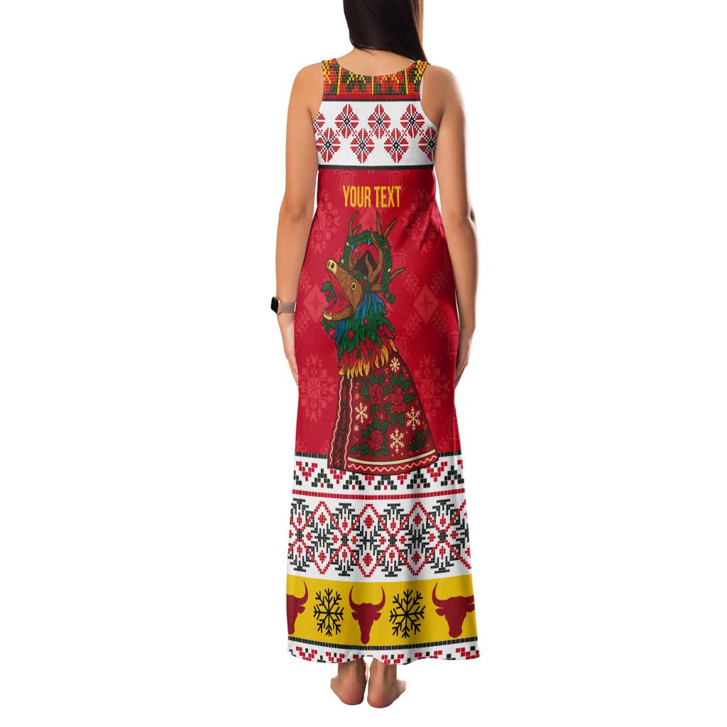 Personalized Romania Christmas Tank Maxi Dress Romanian Carpet The Goat Dance - Wonder Print Shop