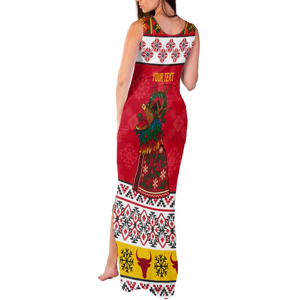Personalized Romania Christmas Tank Maxi Dress Romanian Carpet The Goat Dance - Wonder Print Shop
