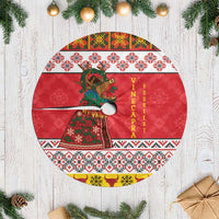Personalized Romania Christmas Tree Skirt Romanian Carpet The Goat Dance - Wonder Print Shop