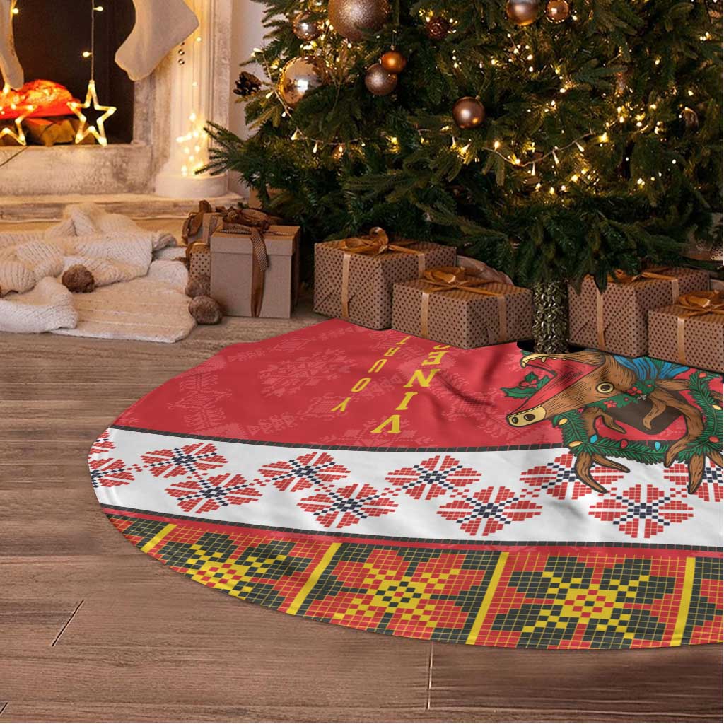 Personalized Romania Christmas Tree Skirt Romanian Carpet The Goat Dance - Wonder Print Shop