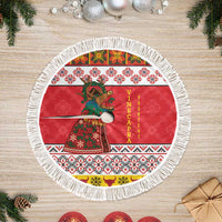 Personalized Romania Christmas Tree Skirt Romanian Carpet The Goat Dance - Wonder Print Shop