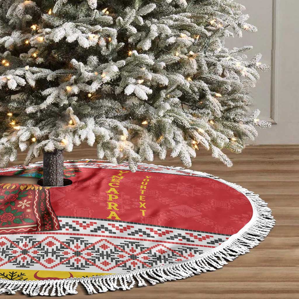 Personalized Romania Christmas Tree Skirt Romanian Carpet The Goat Dance - Wonder Print Shop