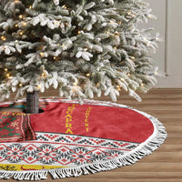 Personalized Romania Christmas Tree Skirt Romanian Carpet The Goat Dance - Wonder Print Shop