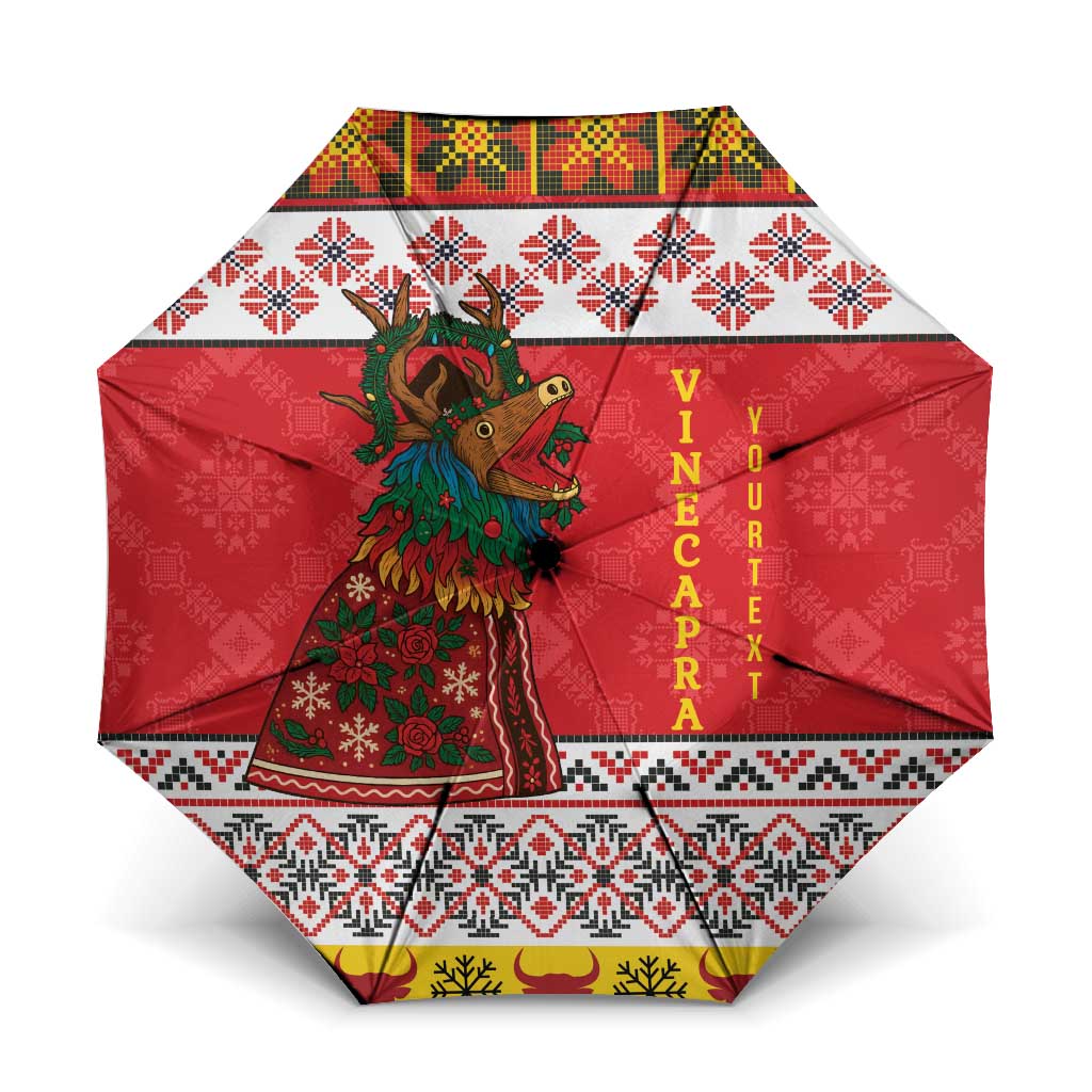 Personalized Romania Christmas Umbrella Romanian Carpet The Goat Dance - Wonder Print Shop