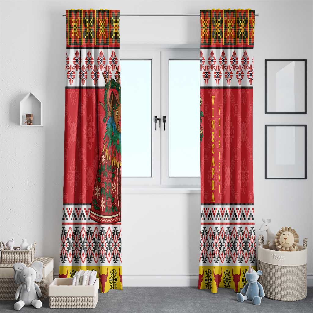 Personalized Romania Christmas Window Curtain Romanian Carpet The Goat Dance - Wonder Print Shop
