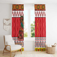 Personalized Romania Christmas Window Curtain Romanian Carpet The Goat Dance - Wonder Print Shop