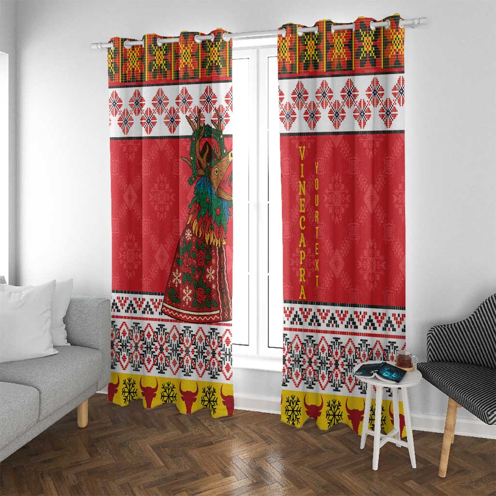 Personalized Romania Christmas Window Curtain Romanian Carpet The Goat Dance - Wonder Print Shop