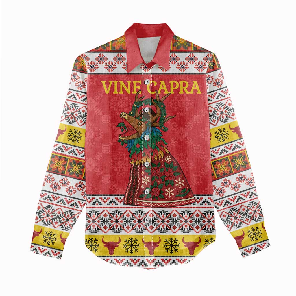 Personalized Romania Christmas Women Casual Shirt Romanian Carpet The Goat Dance - Wonder Print Shop