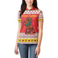 Personalized Romania Christmas Women Polo Shirt Romanian Carpet The Goat Dance - Wonder Print Shop