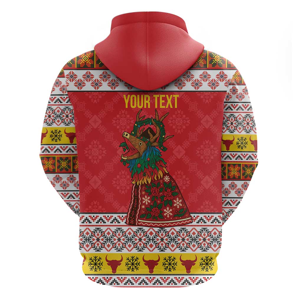 Personalized Romania Christmas Zip Hoodie Romanian Carpet The Goat Dance - Wonder Print Shop