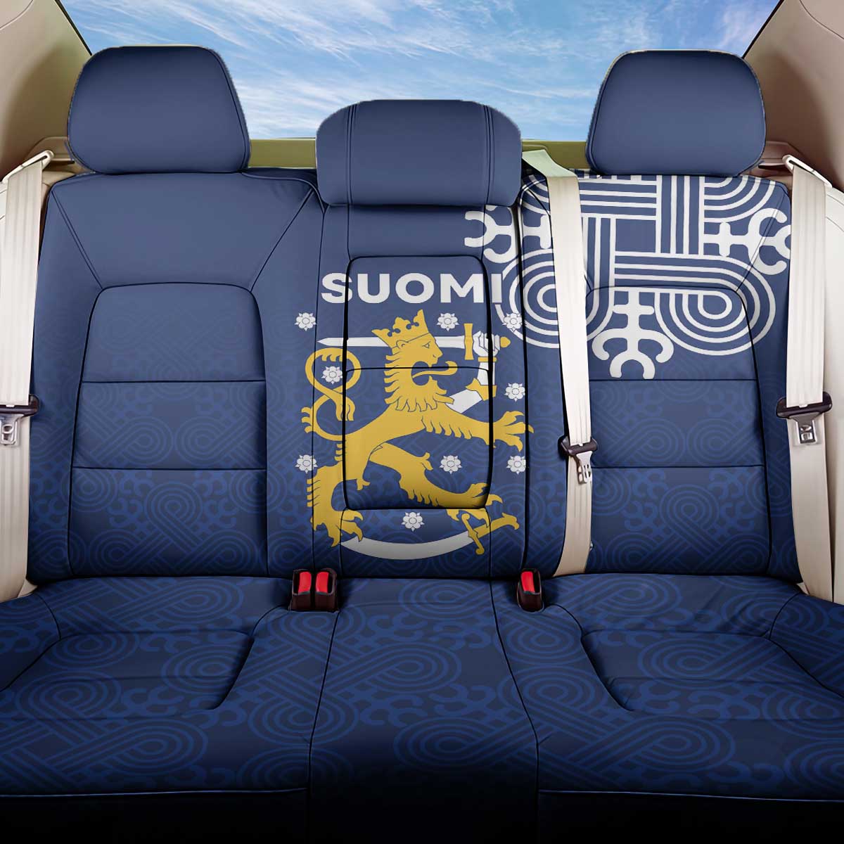 Finland Nordic Lion Back Car Seat Cover Pride Of Suomi - Wonder Print Shop