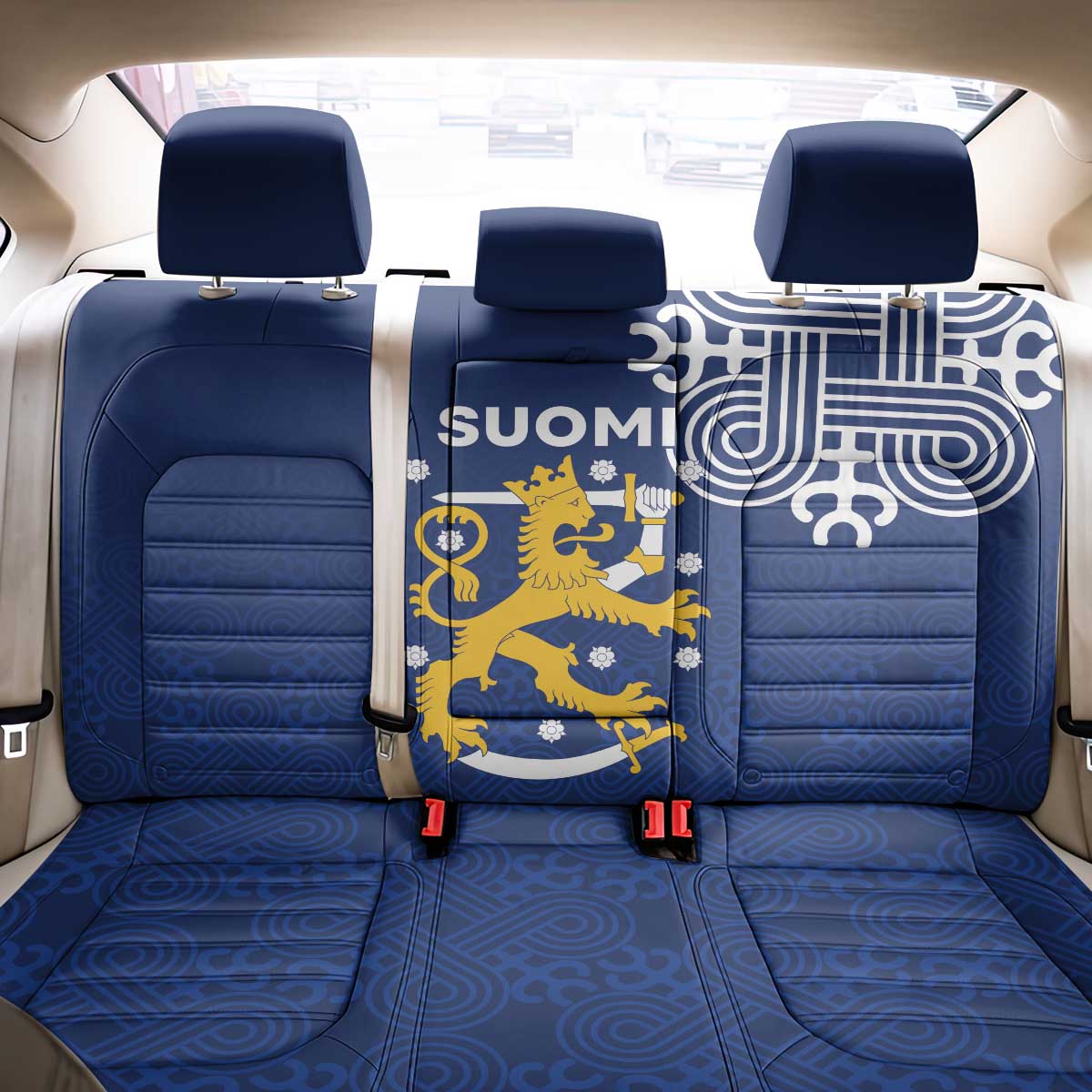 Finland Nordic Lion Back Car Seat Cover Pride Of Suomi - Wonder Print Shop