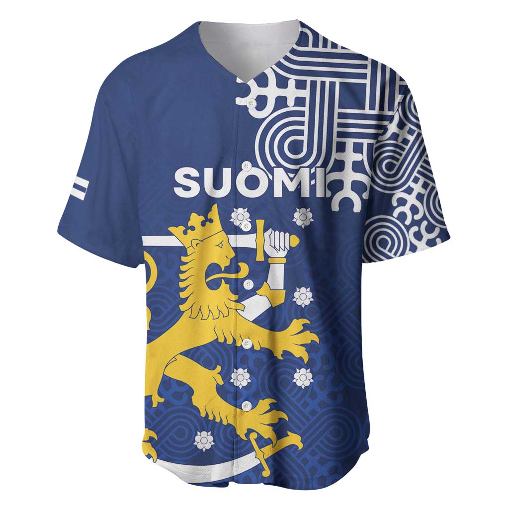 Finland Nordic Lion Baseball Jersey Pride Of Suomi - Wonder Print Shop