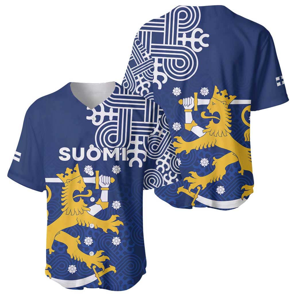 Finland Nordic Lion Baseball Jersey Pride Of Suomi - Wonder Print Shop