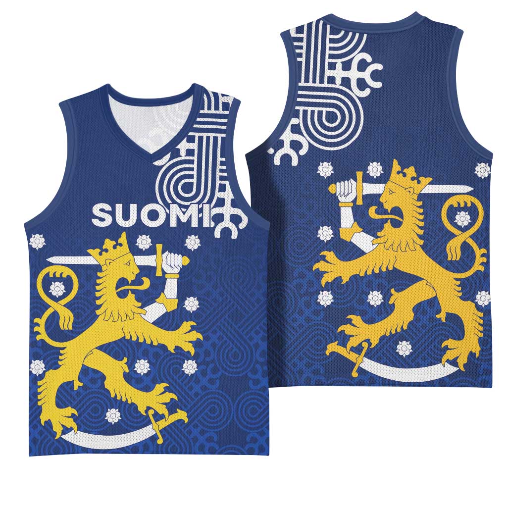 Finland Nordic Lion Basketball Jersey Pride Of Suomi - Wonder Print Shop