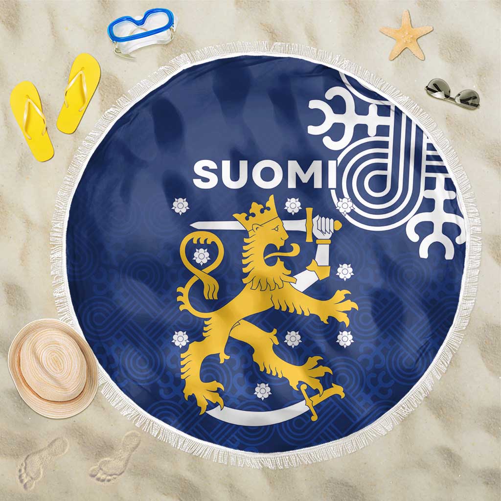 Finland Nordic Lion Beach Blanket Pride Of Suomi - Wonder Print Shop