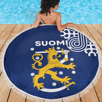 Finland Nordic Lion Beach Blanket Pride Of Suomi - Wonder Print Shop